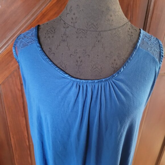 Jones New York Womens Blue Lace Back Nightgown X-Large - Picture 2 of 5